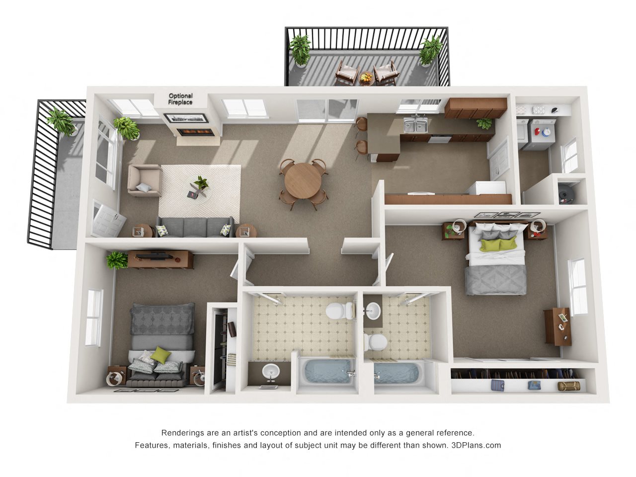 Floor Plans of College Park Apartment Homes in Lemoore, CA